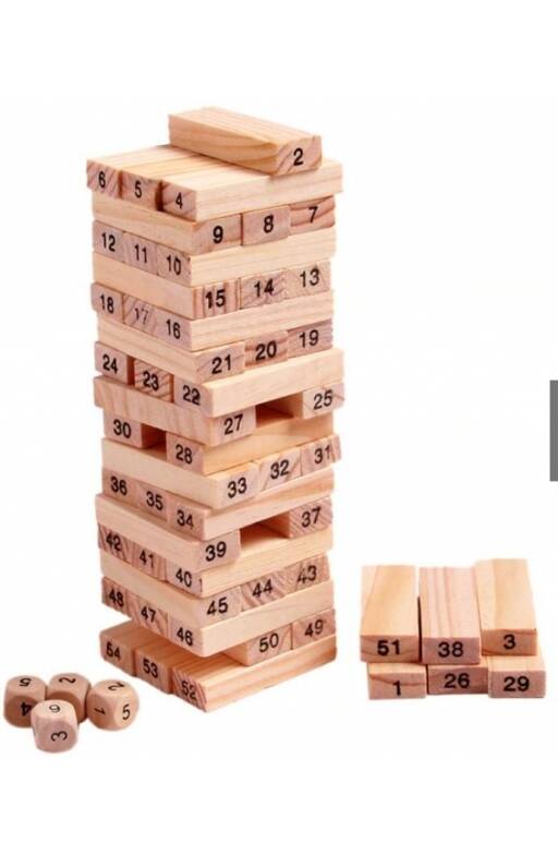 Jenga juguete de madera buena calidad con Números